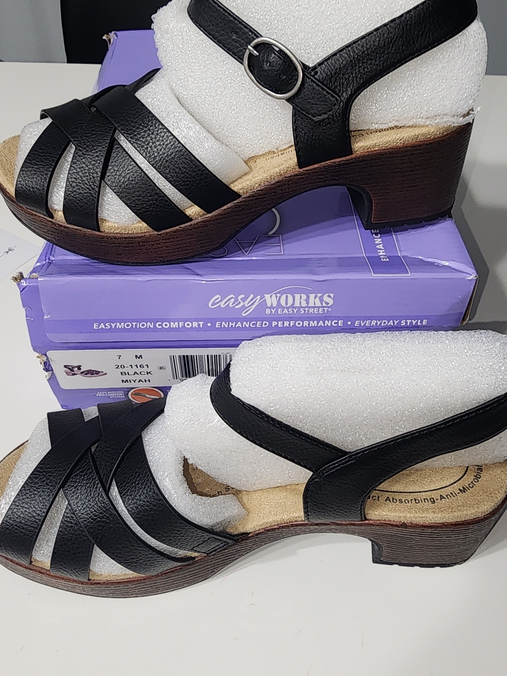 Black Crisscross Slingback Wedge Sandals Size 7 For All Day Comfort